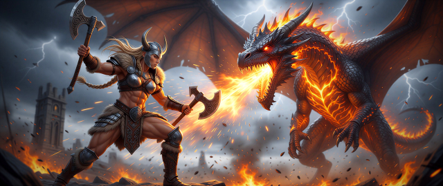 Воительница против Дракона