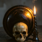 Череп со свечой Череп со свечой