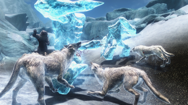 Снежные волки vs ледяные атронахи