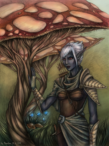 Elf And A tree-fungus