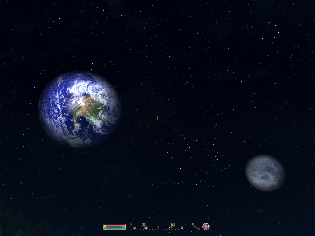 Moon and Earth