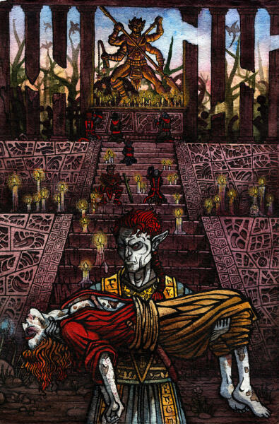 Meanwhile, in a daedric shrine...