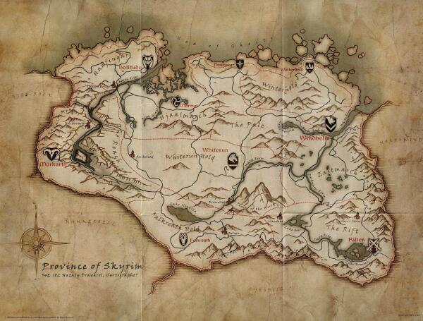 Skyrim Map from TES Anthology Edition