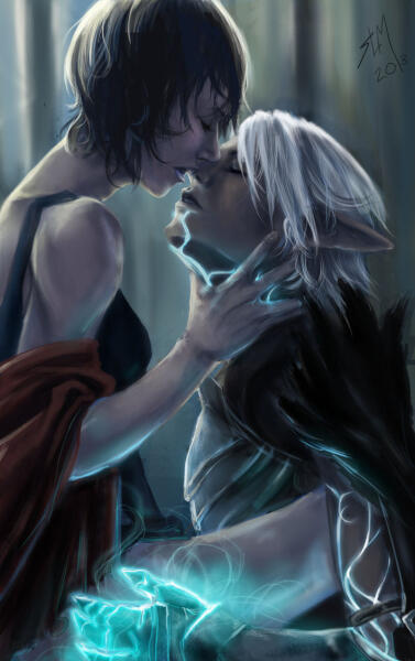 Fenris + Hawke Almost Kisses