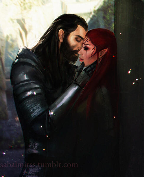 DAI: Lavellan and Blackwall by Sabalmirss