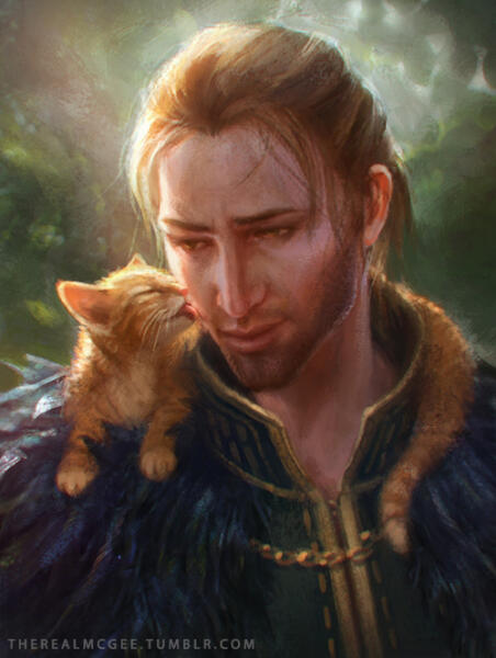 Anders and Ser Pounce-a-lot by therealmcgee
