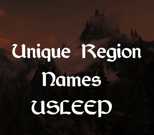 "Уникальные названия регионов" на базе USLEEP