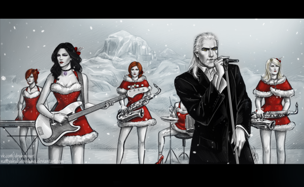 Shani, Triss, Yennefer, Keira Metz, Geralt and Ves