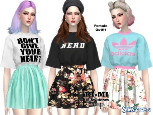 Подробнее о "KIMI - Outfit - Loose T-shirt Skirt."