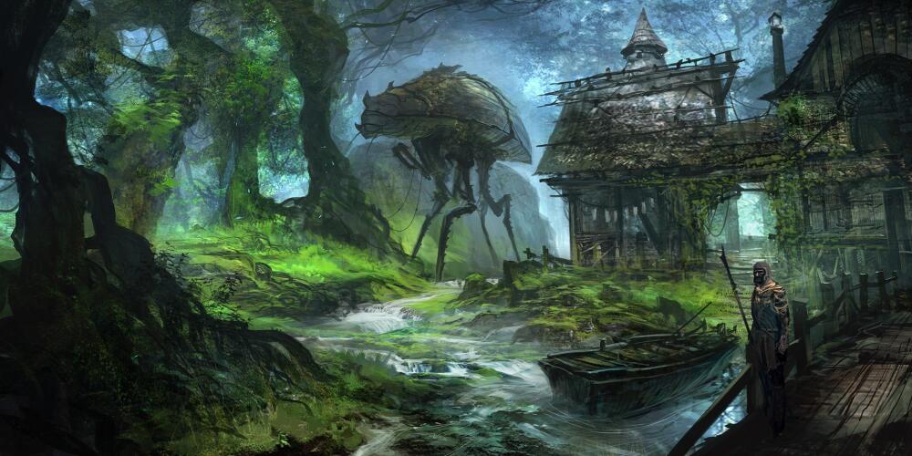 30551-The_Elder_Scrolls_III_Morrowind-drawing-artwork-fantasy_art-video_games-river-forest-concept_art-trees-boat-roots-feng_zhu.jpg