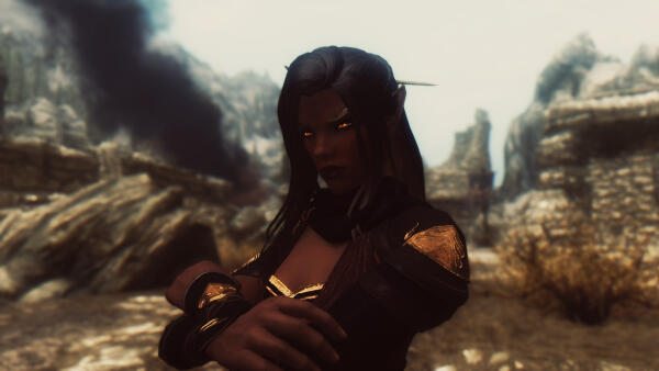 Dark-skin elf-witch
