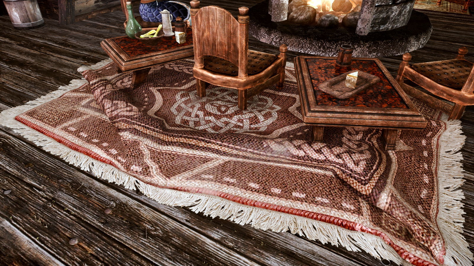 Подробнее о "JS Rumpled Rugs SE — мод, который делает ковры в Skyrim интерактивными"