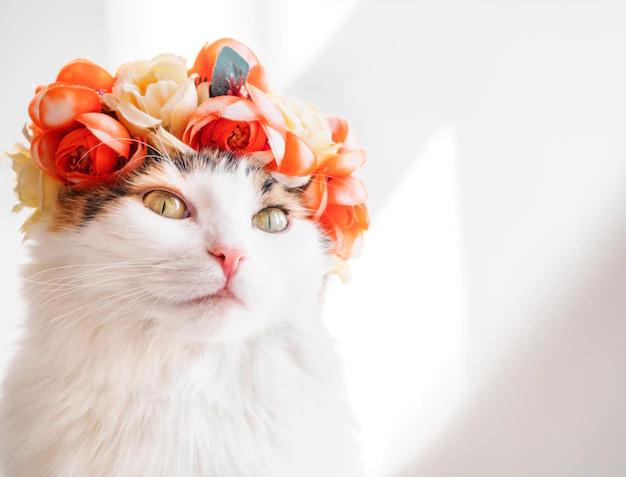 beautiful-calico-cat-with-a-wreath-on-his-head-cute-kitty-in-a-flowers-diadem-on-her-head-sits-in-the-sun-and-looks-away_73187-2.webp