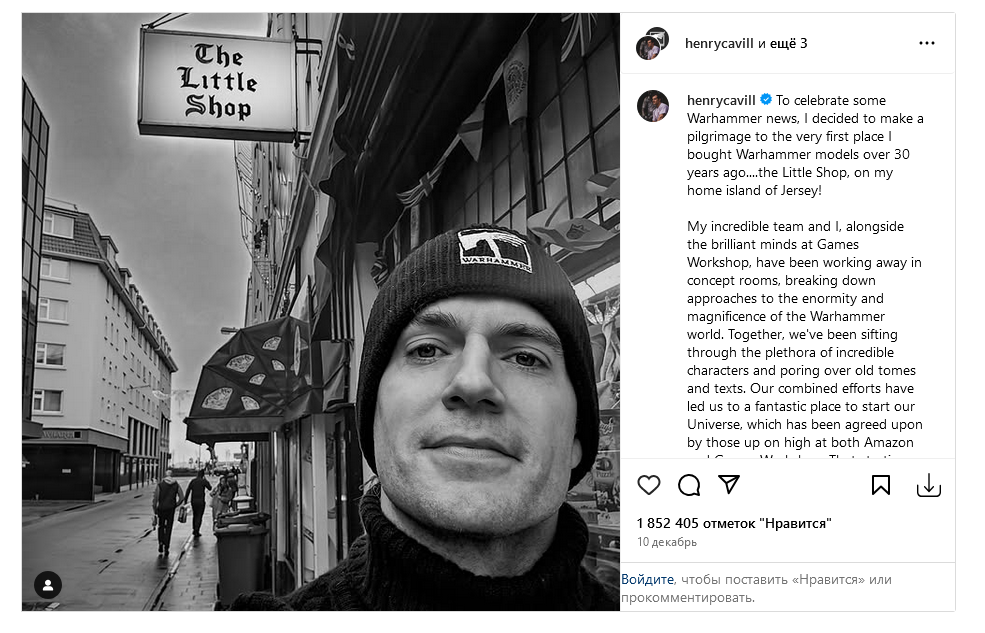Screenshot 2024-12-30 at 20-14-16 Henry Cavill To celebrate some Warhammer news I decided to make a pilgrimage to the very first place I bought Warhammer models over 30 years ago....the... Instagram.png
