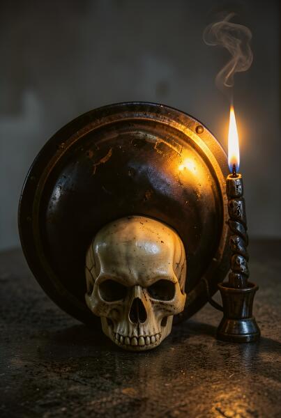 Череп со свечой